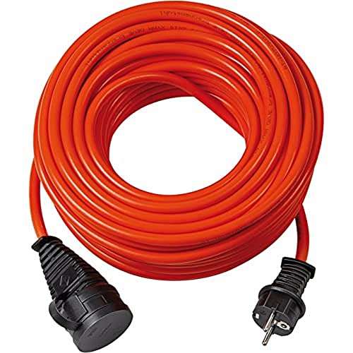 BREMAXX Verlängerungskabel (20m Kabel in rot, für den kurzfristigen Einsatz im Außenbereich IP44, bis -35 °C, öl- und UV-beständig) Prime