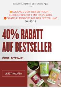40% (und mehr) auf Bestseller bei Myprotein.de + 10 € Shoop Gutschein und 10% Cashback ab 65 Euro MBW (Neukunden)