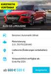 Auto Abo (alles inklusive außer Tanken): Audi S3 Limousine/Sportback, Benziner, Automatik, Allrad, 310 PS für 599€/Monat, 1 Jahr