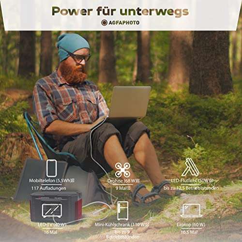 Powerstation PPS 600 Pro 644 Wh Power Bank Outdoor 650 Watt (1kW Spitze)