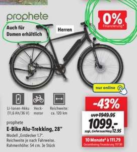 Prophete E-Bike Alu-Trekking Entdecker 1.7, 28 Zoll [auch 0% Finanzierung]