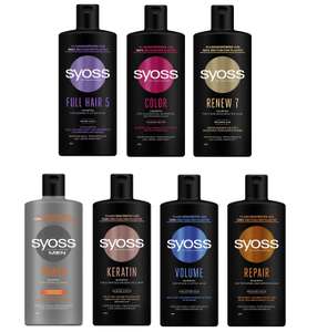 [Prime Spar-Abo] Syoss Shampoo 440ml Sammeldeal (7), z.B. Men Power (440 ml), kräftigendes Herren Shampoo mit Koffein