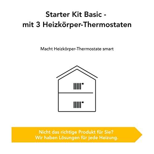 tado° BASIC smartes Heizkörperthermostat – Wifi Starter Kit V3+, inkl. 3 x Thermostat für Heizung – digitale Heizungssteuerung per App