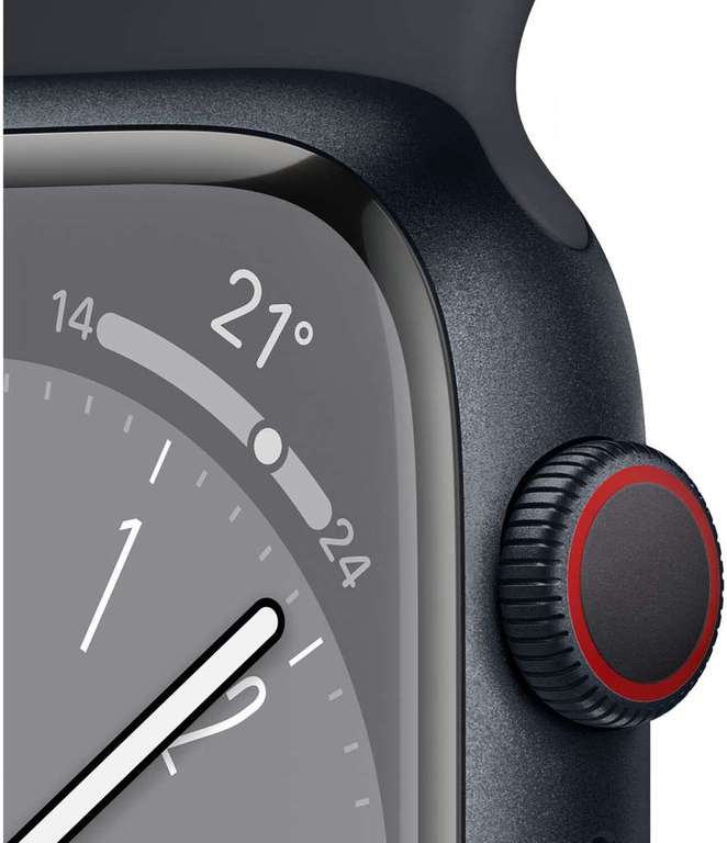 [Wie neu] Apple Watch Series 8 (GPS + Cellular) 45mm Aluminium in Mitternacht | 484x396, OLED | Apple S8 Prozessor | 32GB | GPS | NFC
