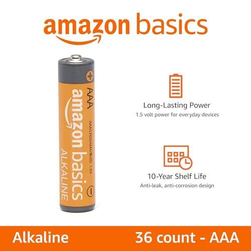 [Prime] Amazon Basics AAA-Alkalisch batterien, leistungsstark, 1,5 V, 36er-Pack mit Spar-Abo (dieses ist stornierbar)