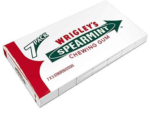 Wrigley's Spearmint Kaugummi | Minz-Geschmack | 14 Packungen (14 x 7 x 5 Streifen = 490 Streifen, ~ 2c pro Streifen)