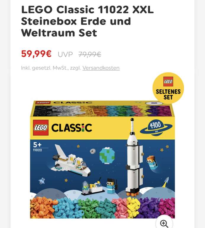 LEGO Classic 11022 XXL Steinebox Erde und Weltraum Set (EOL2023)