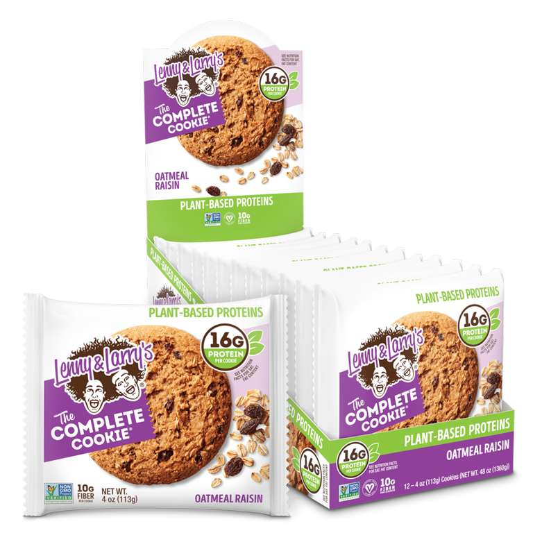 12x 113g Lenny & Larry's The Complete Cookie - Oatmeal Raisin (MHD 12.04.23, ~42 Cent pro Keks)