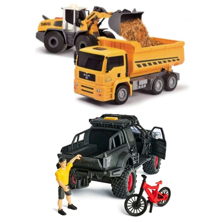 Dickie Toys Construction Twin Pack, Liebherr L566 Xpower Radlader & MAN Truck | Ford Raptor inkl. Zubehör 16,03€ (Beide Sets 28,03€)