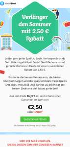 [Lokal Aachen Mönchengladbach Köln Bonn Belgien Niederlande] SocialDeal Gutschein 2,50€ Rabatt