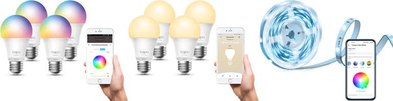 [2for1 Angebot] TP-Link Smarte Beleuchtung (B-Ware) 8x TP-Link Tapo L530E E27 WLAN/RGB Glühbirnen oder 4 Glühbirnen + 5m Streifen für 19,99€