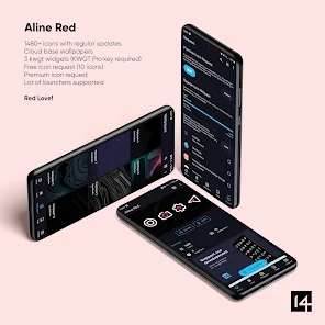 [Google Play] Aline Red: linear icon pack
