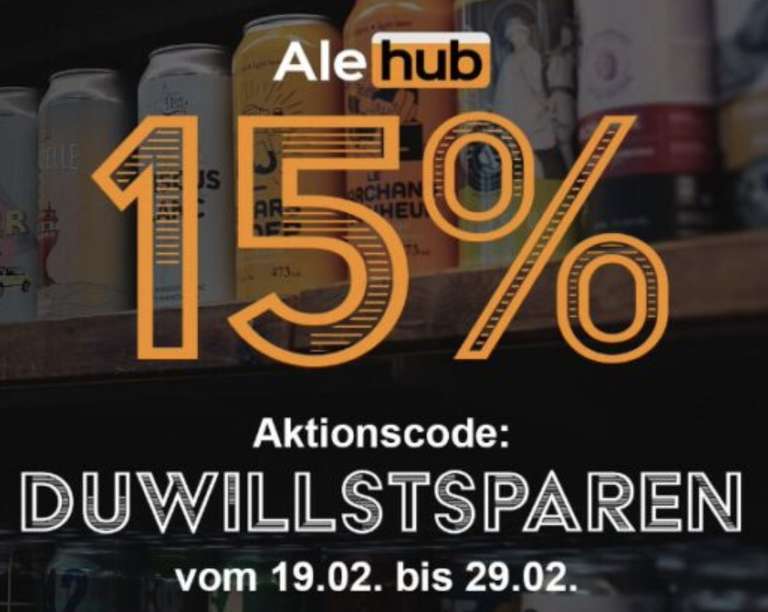 15% auf Craftbeer und Bier bei Alehub