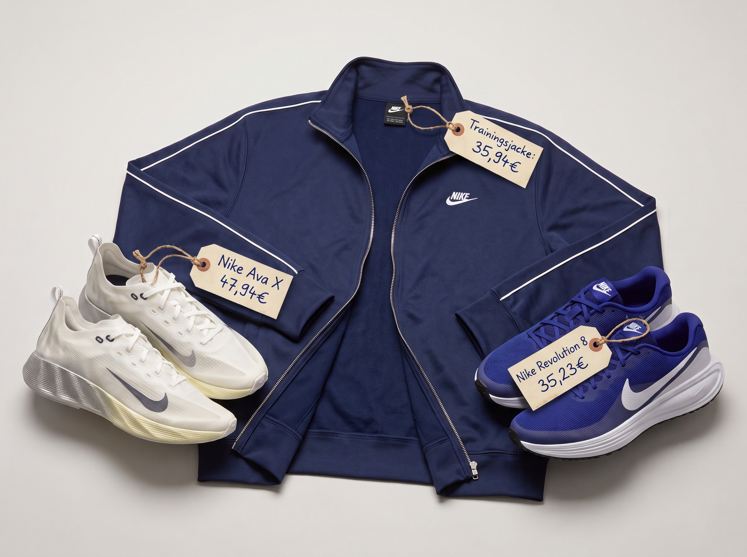 About You | Nike Ava X • 39 - 46 | Nike Club Oversized Trackjacket • S - XL für 35,94€ | Nike Revolution 8 • 42.5, 44.5 - 45.5 für 35,23€