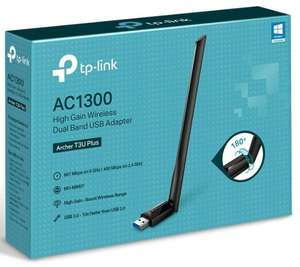 [B-Ware] TP-Link Archer T3U Plus AC1300 WLAN Dual Band USB Adapter | max. 867 Mb/s (5GHz) / 400 Mb/s (2,4GHz) | MU-MIMO | High-Gain Antenne