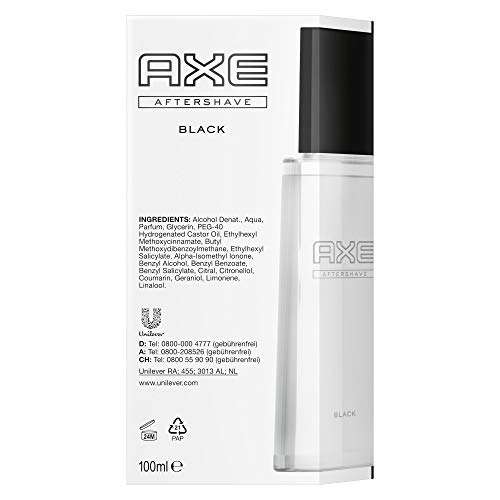 Axe Aftershave Black für gepflegte Haut mit frischem Duft 100 ml
