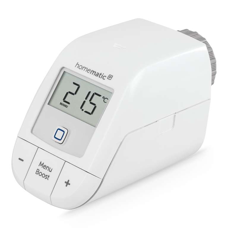 Homematic IP Smart Home Heizkörperthermostat – Basic, digitaler Thermostat Heizung, Steuerung per App, Alexa, Google - Prime