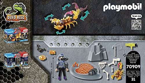 [Prime/OttoUp] PLAYMOBIL Dino Rise 70909 Starter Pack Kampf gegen den Feuerskorpion, Spielzeug für Kinder ab 5 Jahren