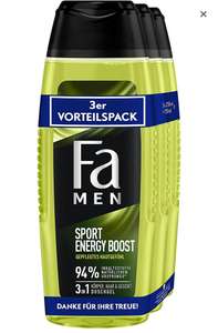 Fa Men 3in1 Körper, Haar & Gesicht Duschgel Sport Energy Boost, gepflegtes Hautgefühl 3er, 750 ml (Prime Sparabo)