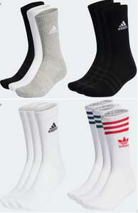 Adidas Cushioned Crew Socken 3 Paar alle Größen oder Adidas Mid Cut Crew Socken 3 Paar Gr. 37 - 45 | mit CB und Adiclub Versandkostenfrei