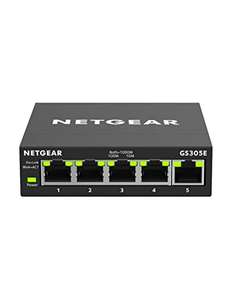 [Prime] Netgear GS305E Managed Switch 5 Port Gigabit Ethernet LAN Switch Plus (Plug-and-Play, IGMP Snooping, QoS, VLAN, lüfterlos