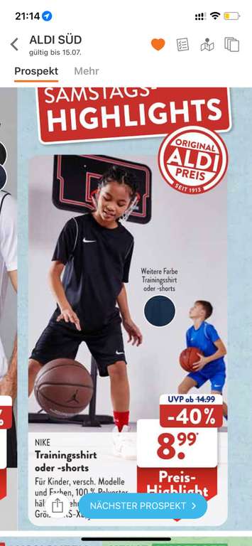 Nike Trainingsshirt oder -Shorts Kinder
