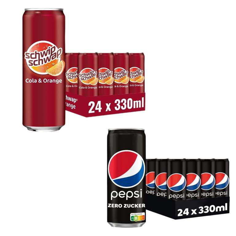 Sammeldeal Schwip Schwap, Pepsi Zero (10,79€) oder Lipton Eistee (Zitrone/Zero oder Pfirsich) (14,75€) (24 x 0,33 l Dosen) zzgl. Pfand