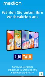 Aldi Talk Medion Samsung Week Aktionsgerät kaufen 10€ Cashback