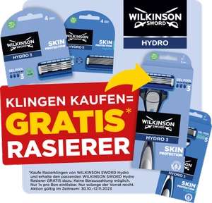 Wilkinson Sword Rasierklingen + gratis Rasierer Hydro 3 dm