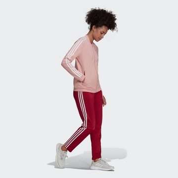Adidas Essentials 3-Stripes Jogginganzug für Damen in legacy burgundy / white (Gr. XS - M)