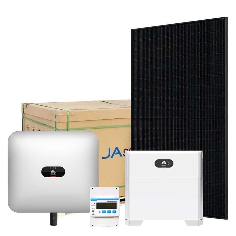 Huawei Komplettanlage 10kW Solaranlage JA-Solar JAM54D41 435W Glas-Glas Bifacial Full-Black inkl. Speicher 5 oder 10 kWh
