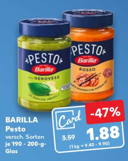 (LOKAL mit KauflandCard) Barilla Pesto 1,88 €