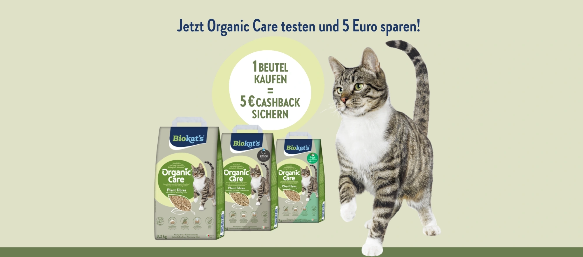 5 € Cashback auf Biokat’s Organic Care Katzenstreu