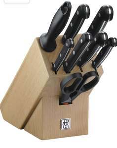 ZWILLING Messerblock, 9-tlg., Holzblock, Messer und Schere aus rostfreiem Spezialstahl/Kunststoff-Griff, Twin Gourmet