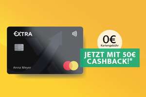50 € Cashback für dauerhaft kostenlose Mastercard „Extra“ der Novum Bank, Mindestumsatz 100 € für Cashbackbedinung