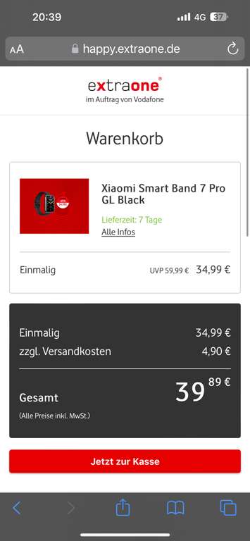 [Vodafone Happy] Xiaomi Smart Band 7 Pro GL Black