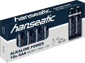 (OTTO UP) Hanseatic 20er Pack Alkaline Power, AAA Micro Batterie, LR03 (20 St), bis zu 5 Jahren Lagerfähigkeit