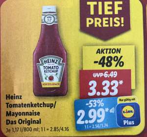 Heinz Tomatenketchup/Mayonnaise Das Original