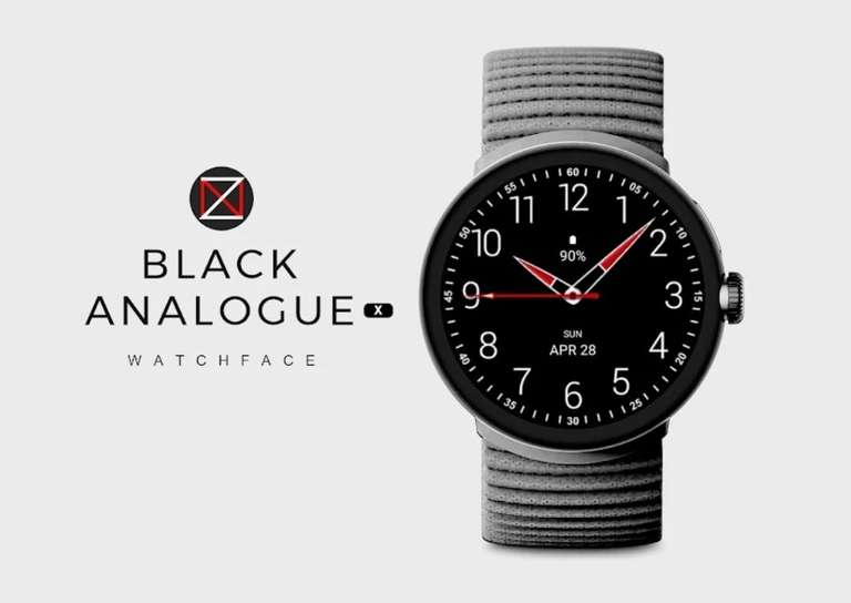 Black Fitness + Black Analogue X Watch Face + 10 weitere [WearOS Watchface][Google Play Store]