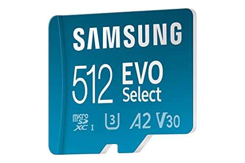 Samsung EVO Select microSD Speicherkarte (MB-ME512KA/EU), 512 GB, UHS-I U3, Full HD, 130MB/s Lesen