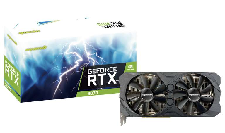 Manli GeForce RTX 3070 Grafikkarte (8GB GDDR6, 1725MHz Boost, 220W TGP, Triple Slot, 2x 100mm-Lüfter, Backplate, HDMI 2.1, 3x DP 1.4)