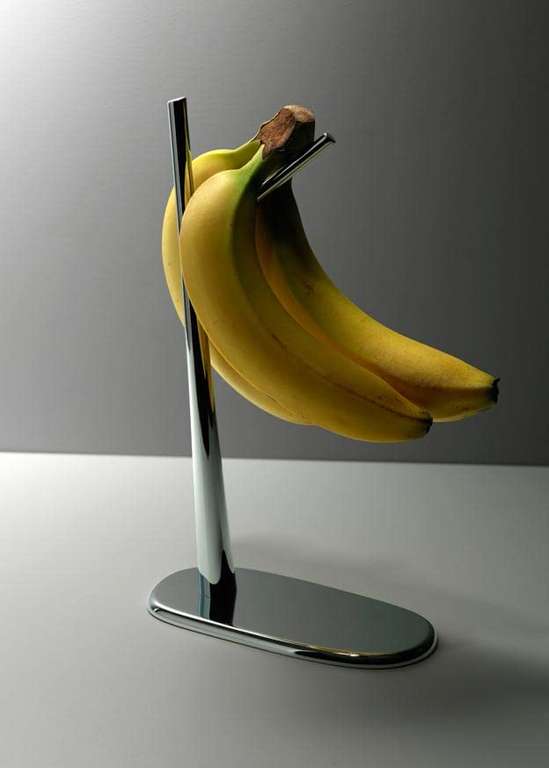 Alessi Bananenhalter Dear Charlie, Edelstahl, Silber, 17.5 x 17.5 x 17 cm