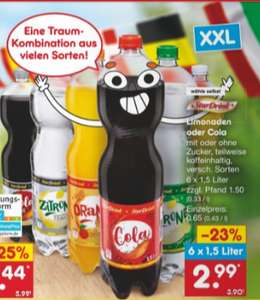 [Netto MD] 6* 1,5l Cola / Orange / Zitro - Literpreis 33 Cent