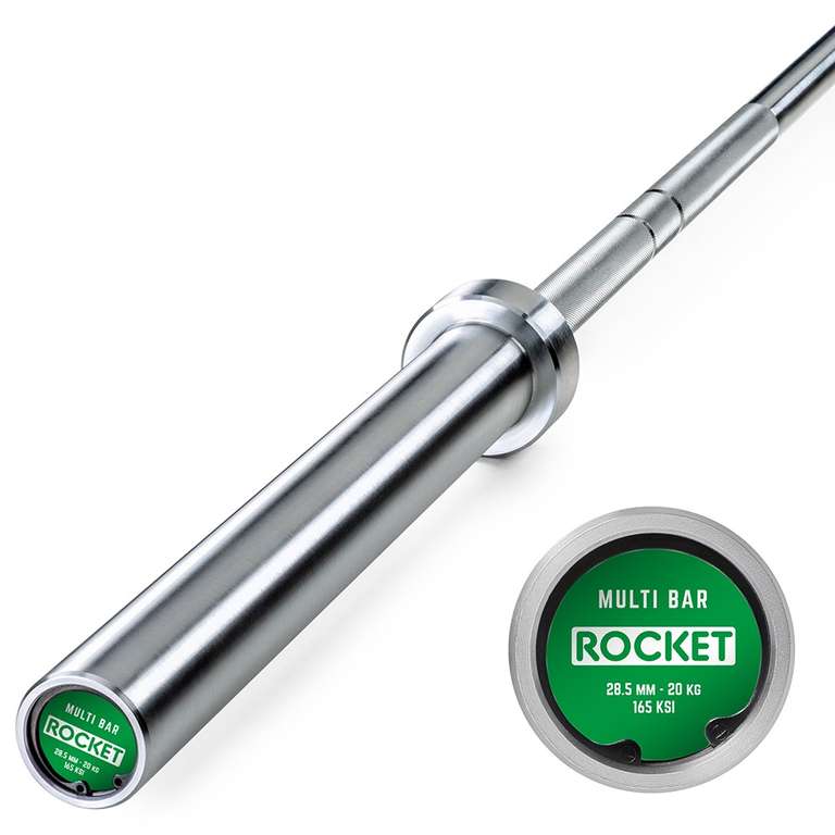 ATX Multi Bar Rocket 165K Langhantelstange (bis 450kg belastbar, abwurfgeeignet, 50mm-Aufnahme, 220cm Gesamtlänge, 131cm Innendurchmesser)