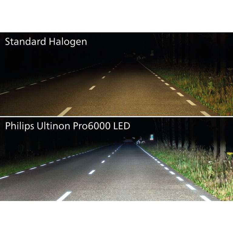 H4 LED PHILIPS 2x Auto-Lampe Ultinon Pro6000 12V Scheinwerfer Glühlampe Birne