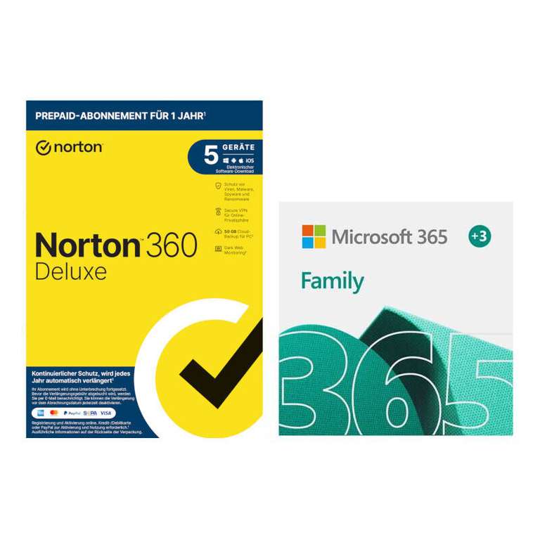 Microsoft 365 Family + Norton 360 Deluxe - 15 Monate über NBB