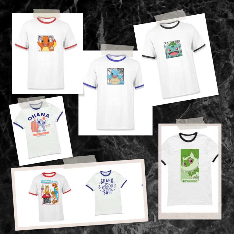 2 Ringer T-Shirts mit Comic Aufdruck für 18 € | 81 Designs aus Pokémon, Marvel, Disney uvm. | VSK-frei