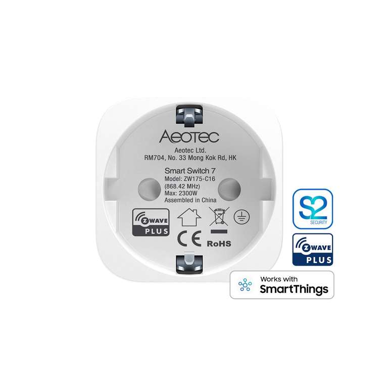 Aeotec Smart Switch 7 (Z-Wave Plus, bis 10A bzw. 2300W, Energiemessfunktion)