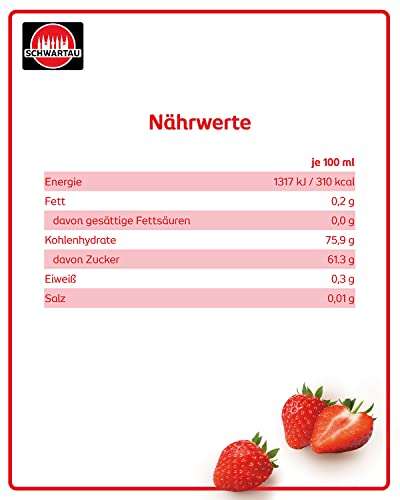 Schwartau Dessert Sauce Erdbeere, zum Verfeinern von Desserts und Eis, 770ml [PRIME/Sparabo]