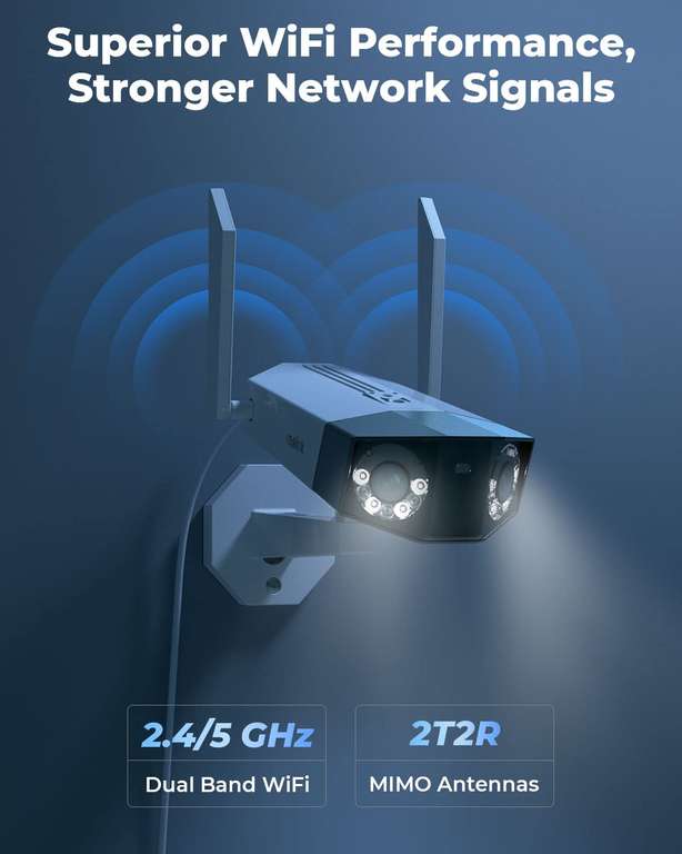 Reolink Duo 2K 4MP Überwachungskamera V1 (150° Ultra-Weitwinkel, WLAN, Personen- / Fahrzeugerkennung, 2-Wege-Audio, Duo WiFi)